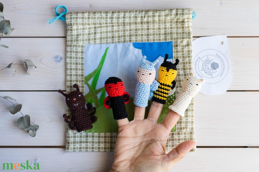 Ujjbáb készlet, Apró állatok, horgolt - játék & sport - bábok - ujjbáb - Meska.hu