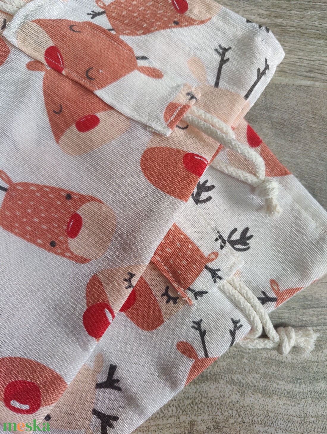 Karácsonyi, rénszarvas mintás ajándék zsák - karácsony - karácsonyi ajándékozás - karácsonyi ajándékcsomagolás - Meska.hu