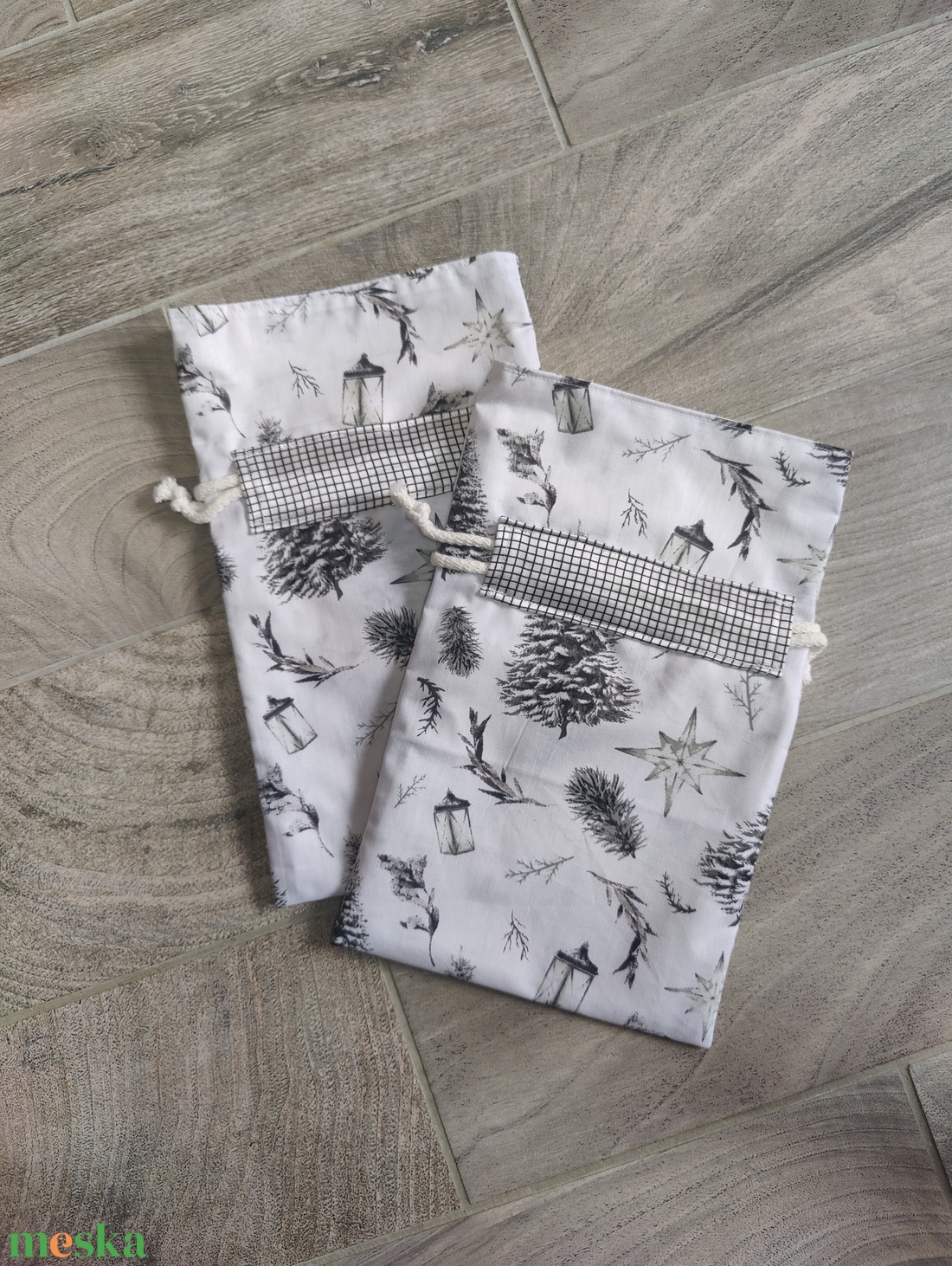 Karácsonyi mintás ajándék zsák - karácsony - karácsonyi ajándékozás - karácsonyi ajándékcsomagolás - Meska.hu