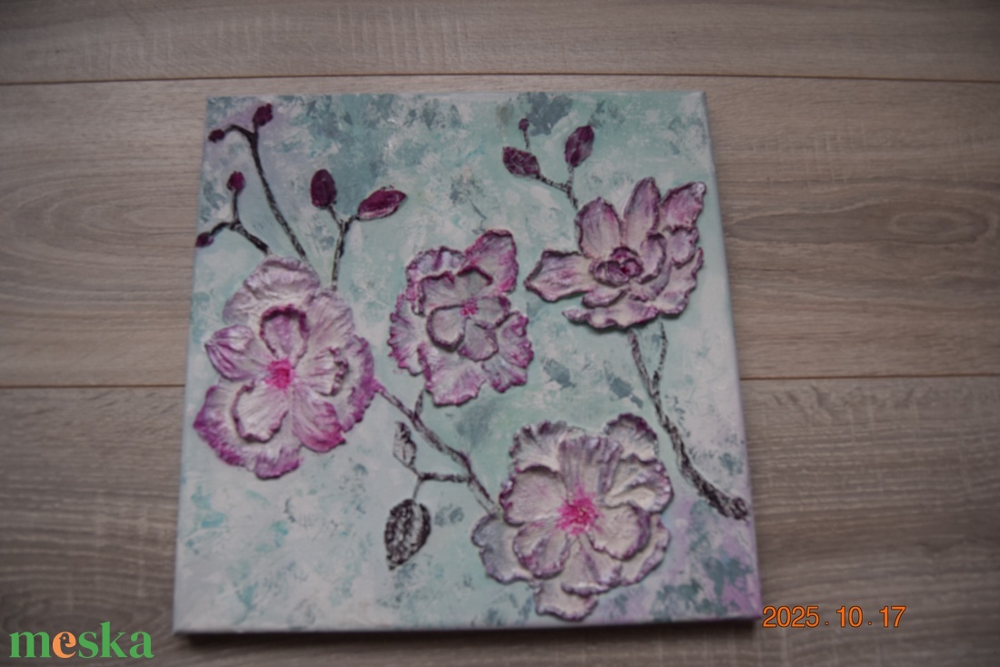 Cseresznyevirágok 30X30 - művészet - festmény - festmény vegyes technika - Meska.hu