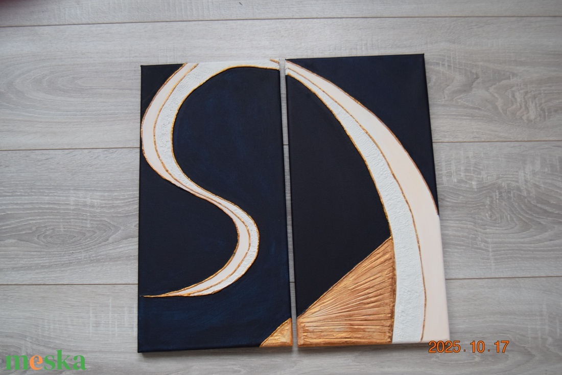 Két részes texturált vászonkép - művészet - festmény - festmény vegyes technika - Meska.hu