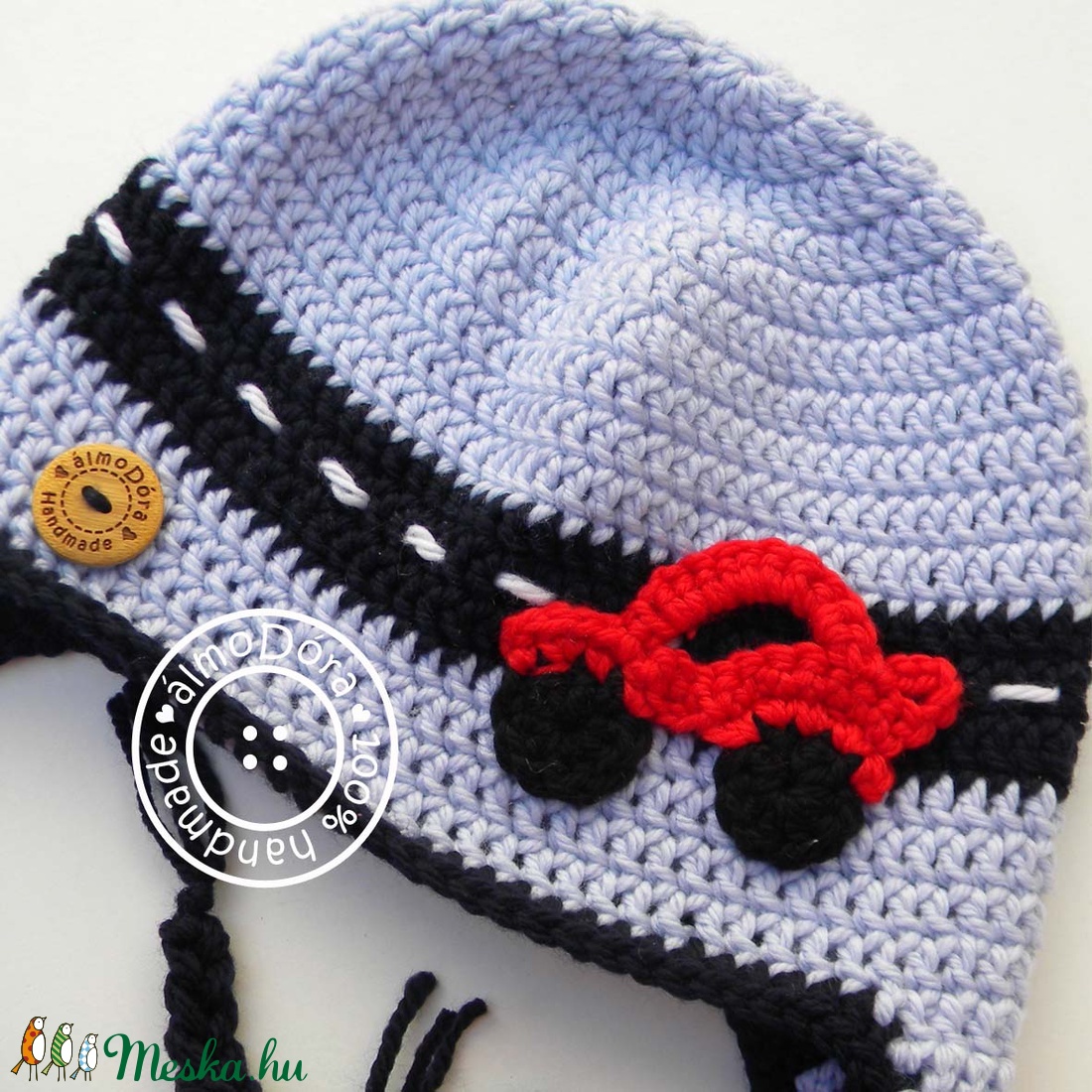 Autós álomSapi - horgolt sapka fiúknak -  - Meska.hu