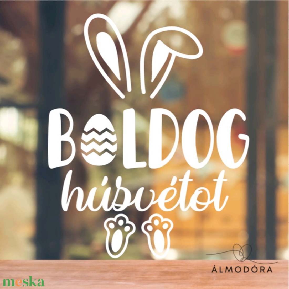 Húsvéti ablakmatrica, ablakdekoráció, ablakdísz, koszorú - ünnepi díszek, dekorációk - húsvéti díszek és dekorációk - húsvéti ablakdíszek - Meska.hu