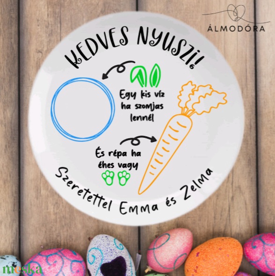 Nyuszi váró tányér / húsvéti tányér - otthon & életmód - konyhafelszerelés, tálalás - tálalás - tányér & étkészlet - Meska.hu