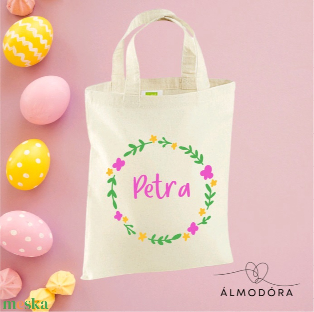 Névre szóló húsvéti táska, csokigyűjtő táska, zsák, ajándék zsák - otthon & életmód - papír, írószer - ajándékozás kellékei - ajándékzsák, csomagolás - Meska.hu