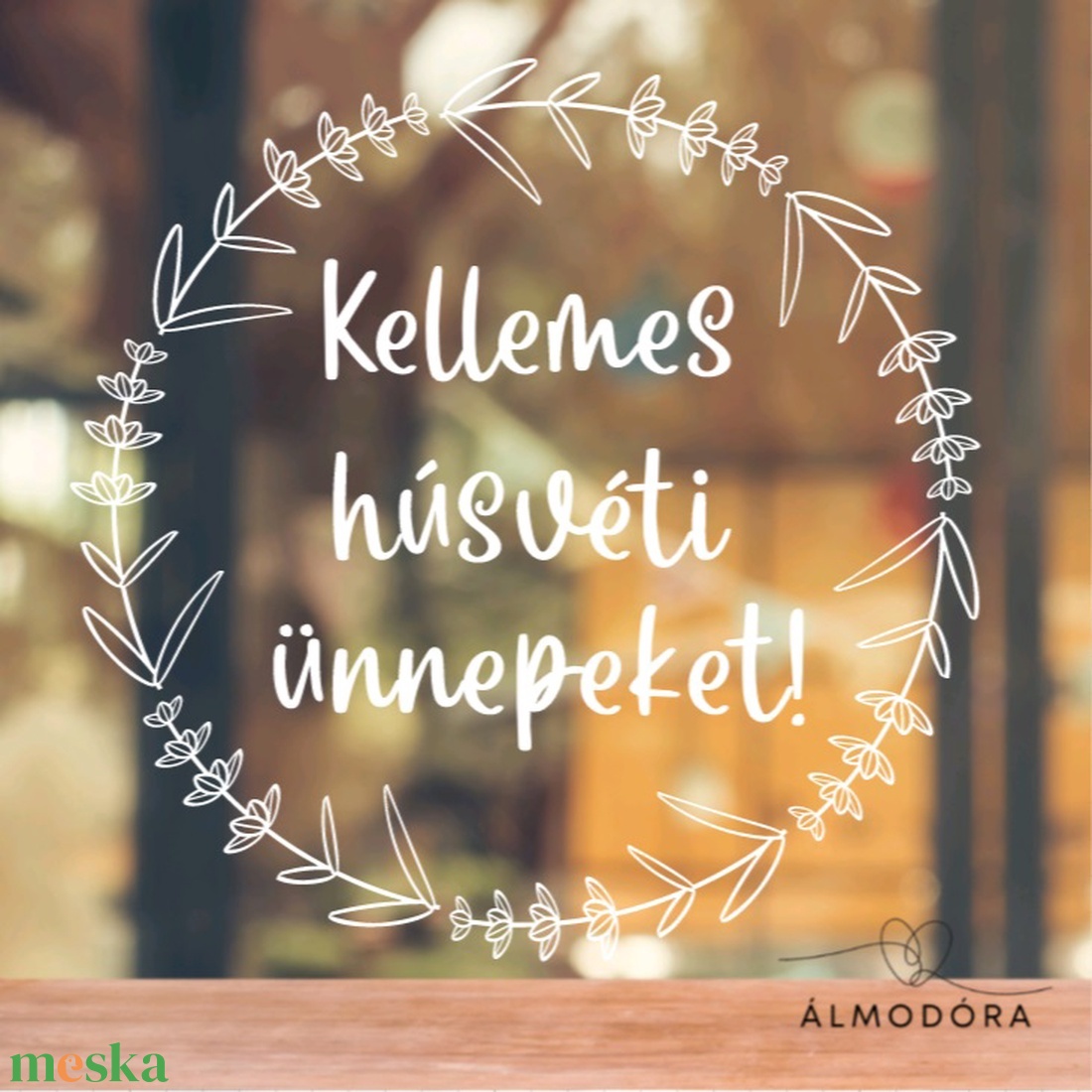 Húsvéti ablakmatrica, ablakdekoráció, ablakdísz, koszorú - otthon & életmód - dekoráció - ajtó- és ablak dekoráció - ablakdísz - Meska.hu