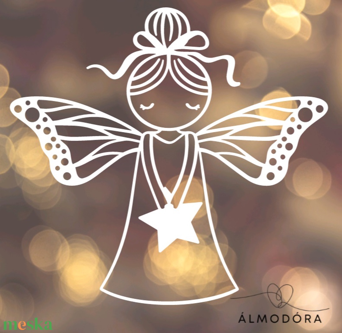 Karácsonyi ablakmatrica, ablakdekoráció, ablakdísz, angyal - karácsony - karácsonyi lakásdekoráció - karácsonyi ablakdíszek, ablakmatricák - Meska.hu