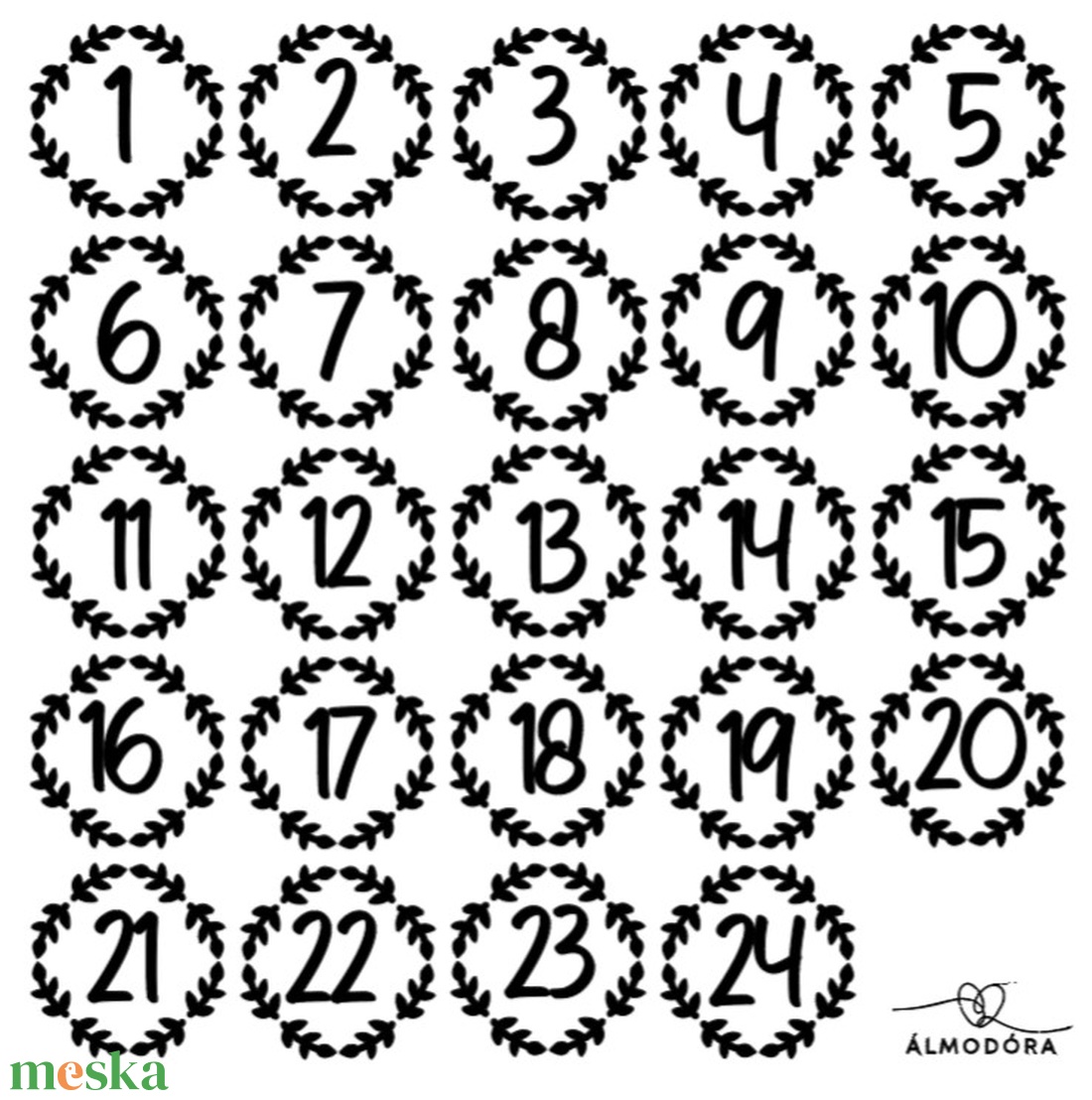 Vasald fel magadnak adventi szám MATRICA  - karácsony - adventi díszek - adventi naptár - Meska.hu