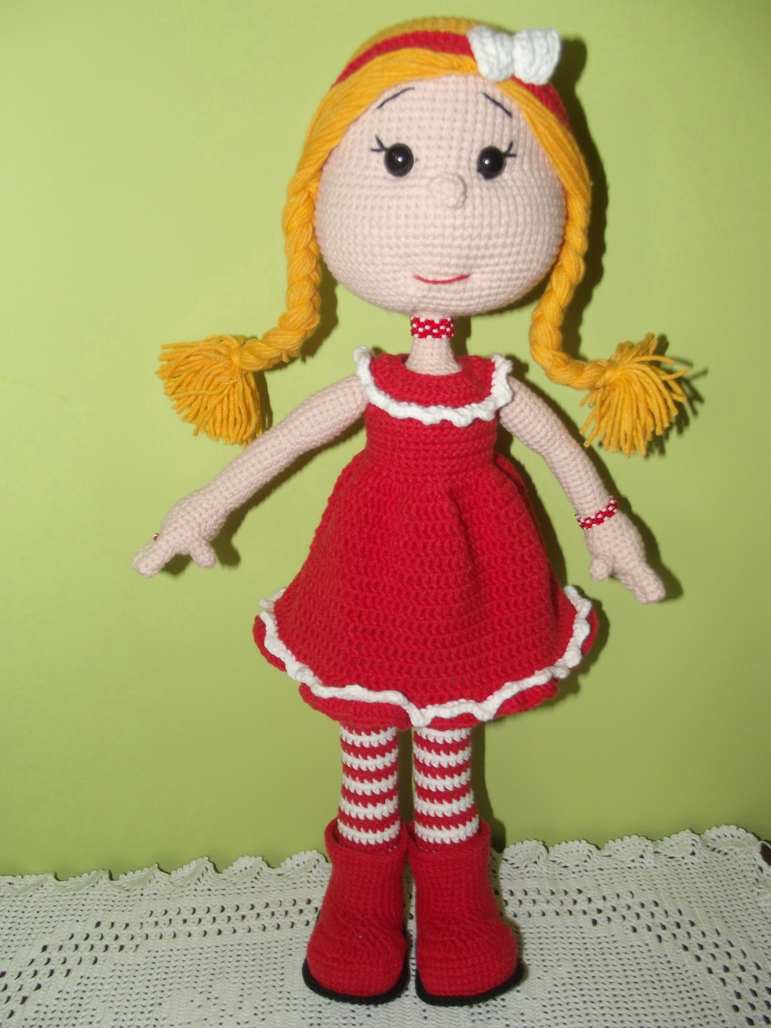 Szőke copfos baba -  - Meska.hu