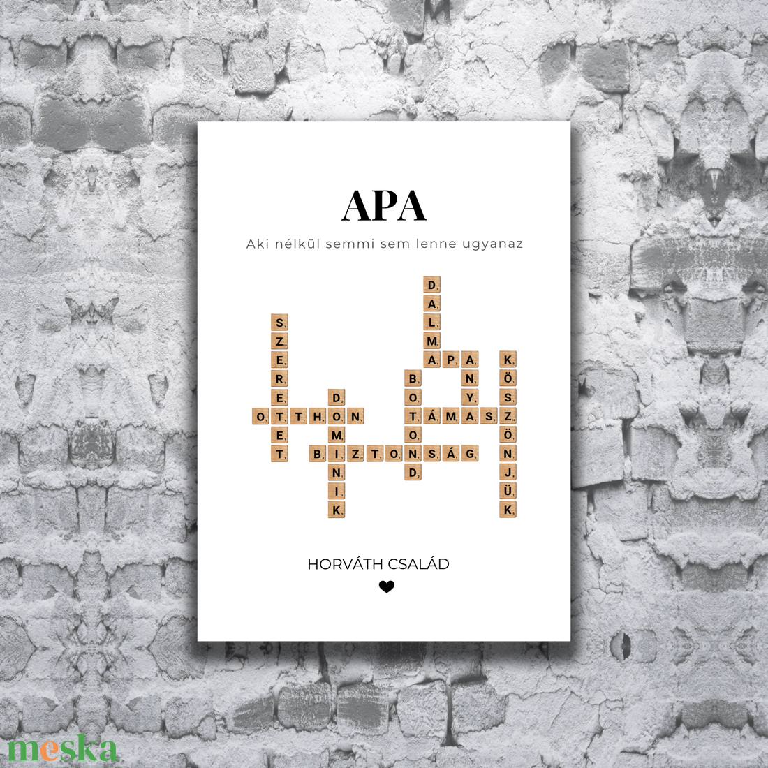 Apák Napi Egyedi Scrabble Stílusú Poszter � Apa, aki nélkül semmi sem lenne ugyanaz - otthon & életmód - dekoráció - kép & falikép - poszter - Meska.hu