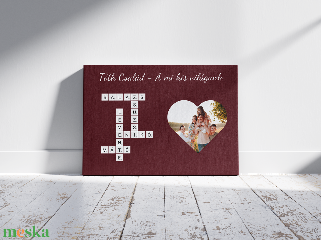 A Mi Kis Világunk � Személyre Szabott Családi Scrabble Kép Fotóval - otthon & életmód - dekoráció - kép & falikép - poszter - Meska.hu