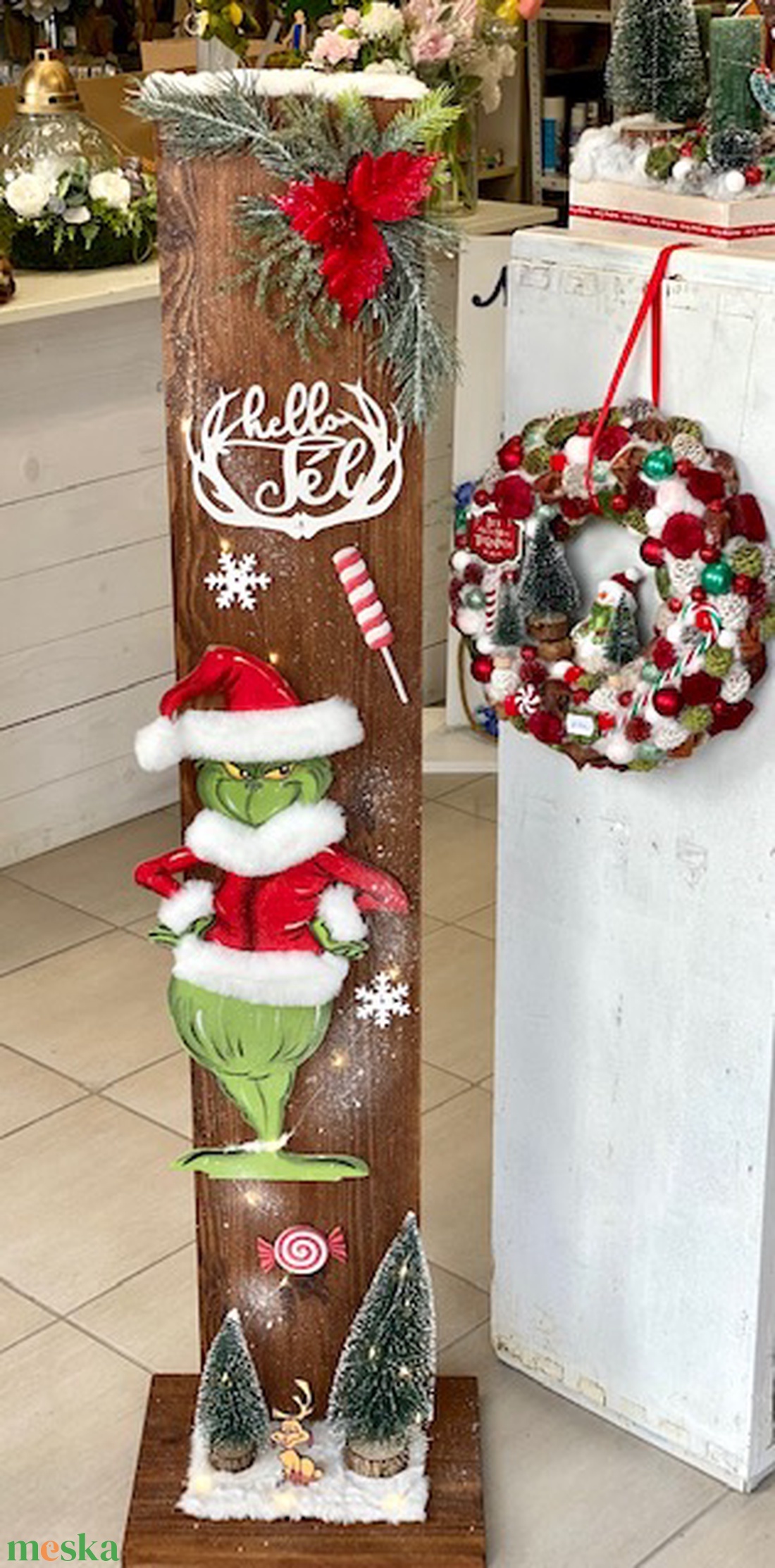 Grincs karácsonyi hazaváró állvány - 120 cm  - karácsony - karácsonyi kültéri dekoráció - Meska.hu