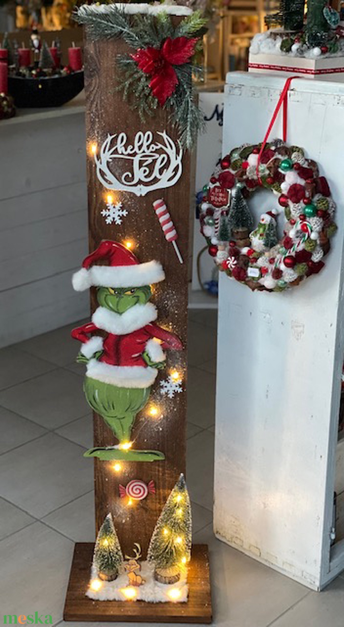 Grincs karácsonyi hazaváró állvány - 120 cm  - karácsony - karácsonyi kültéri dekoráció - Meska.hu