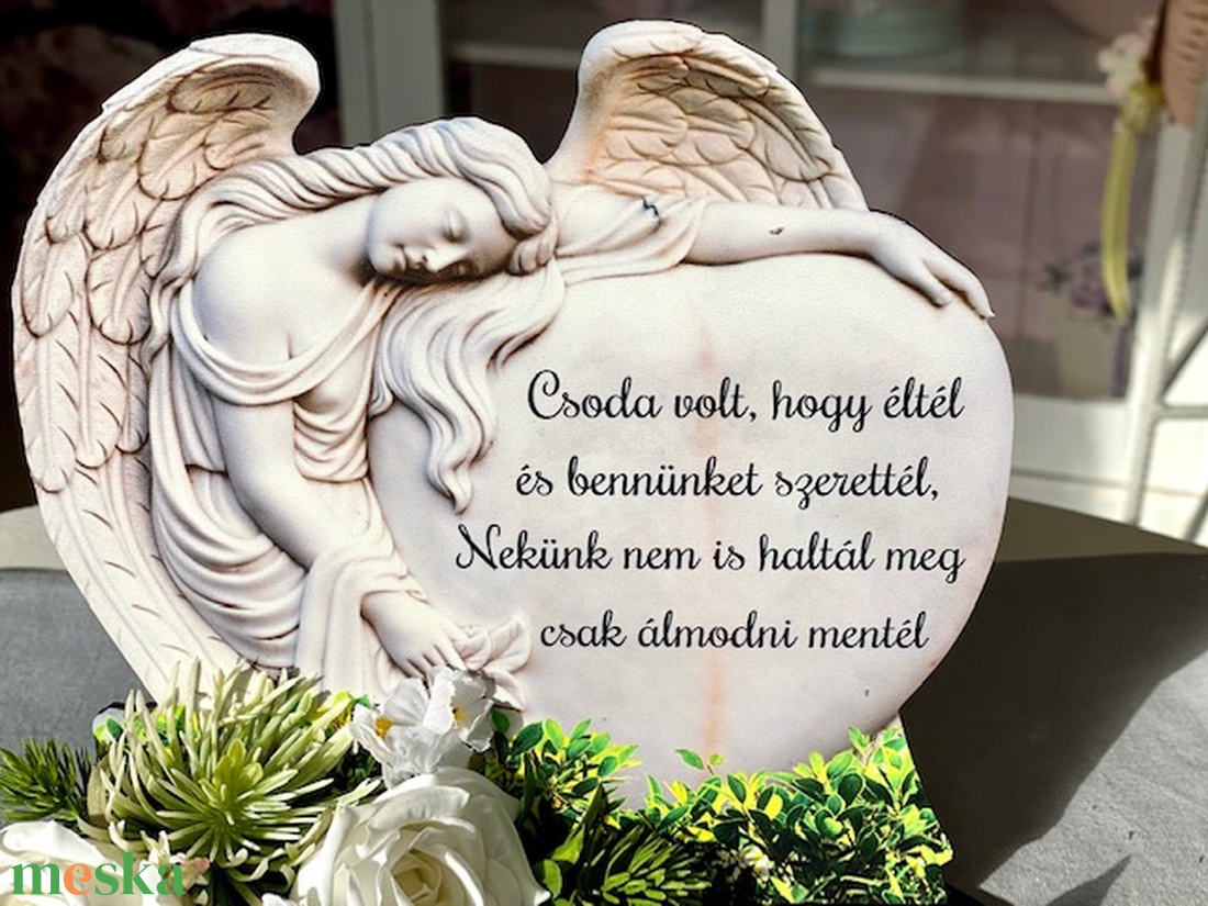 Csoda volt, hogy éltél talpas szív mindenszenteki sírdísz  - otthon & életmód - vallás - temetkezési tárgy - Meska.hu