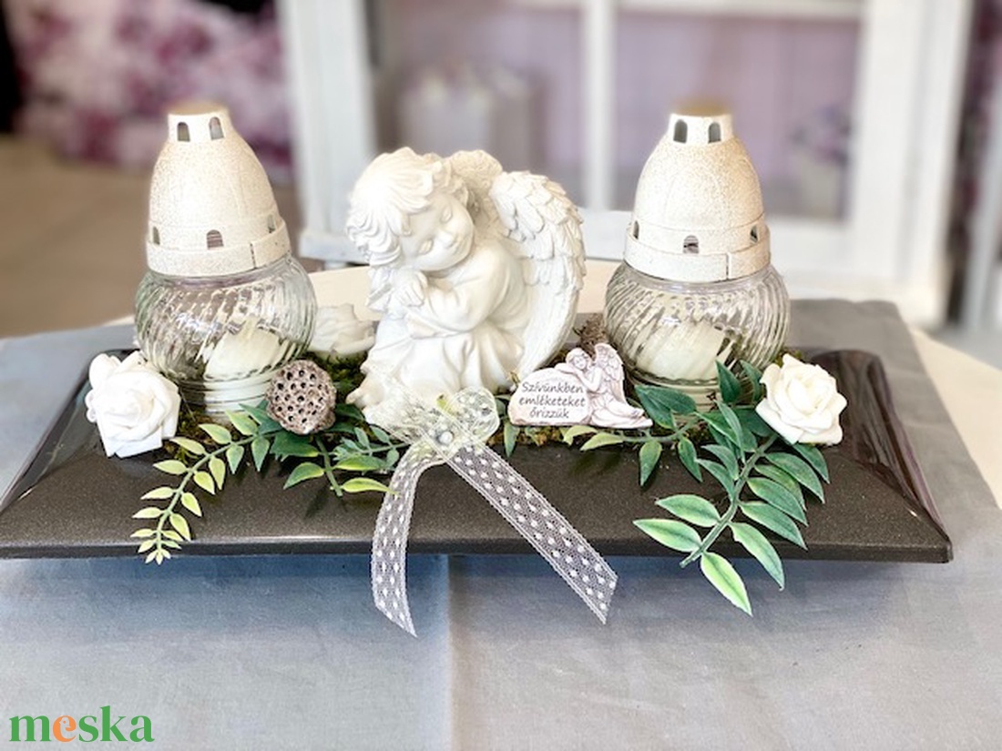 Dupla mindenszenteki sírdísz  - otthon & életmód - vallás - temetkezési tárgy - Meska.hu