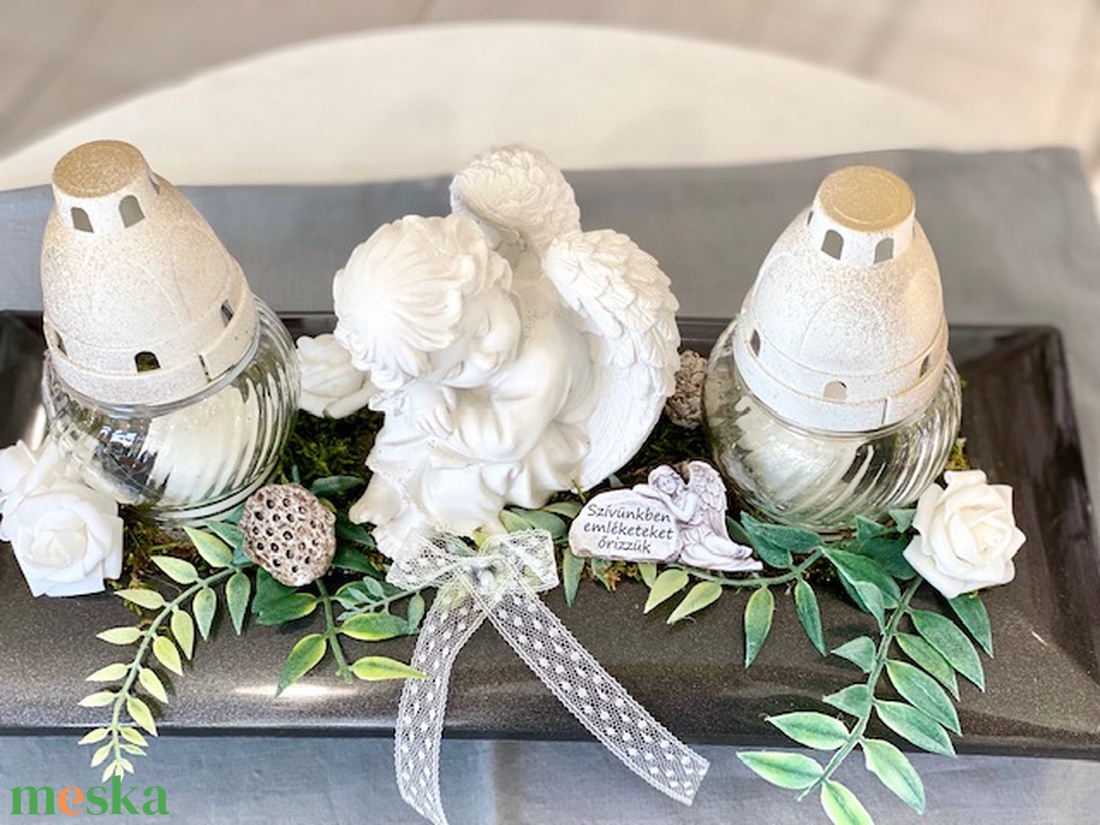 Dupla mindenszenteki sírdísz  - otthon & életmód - vallás - temetkezési tárgy - Meska.hu