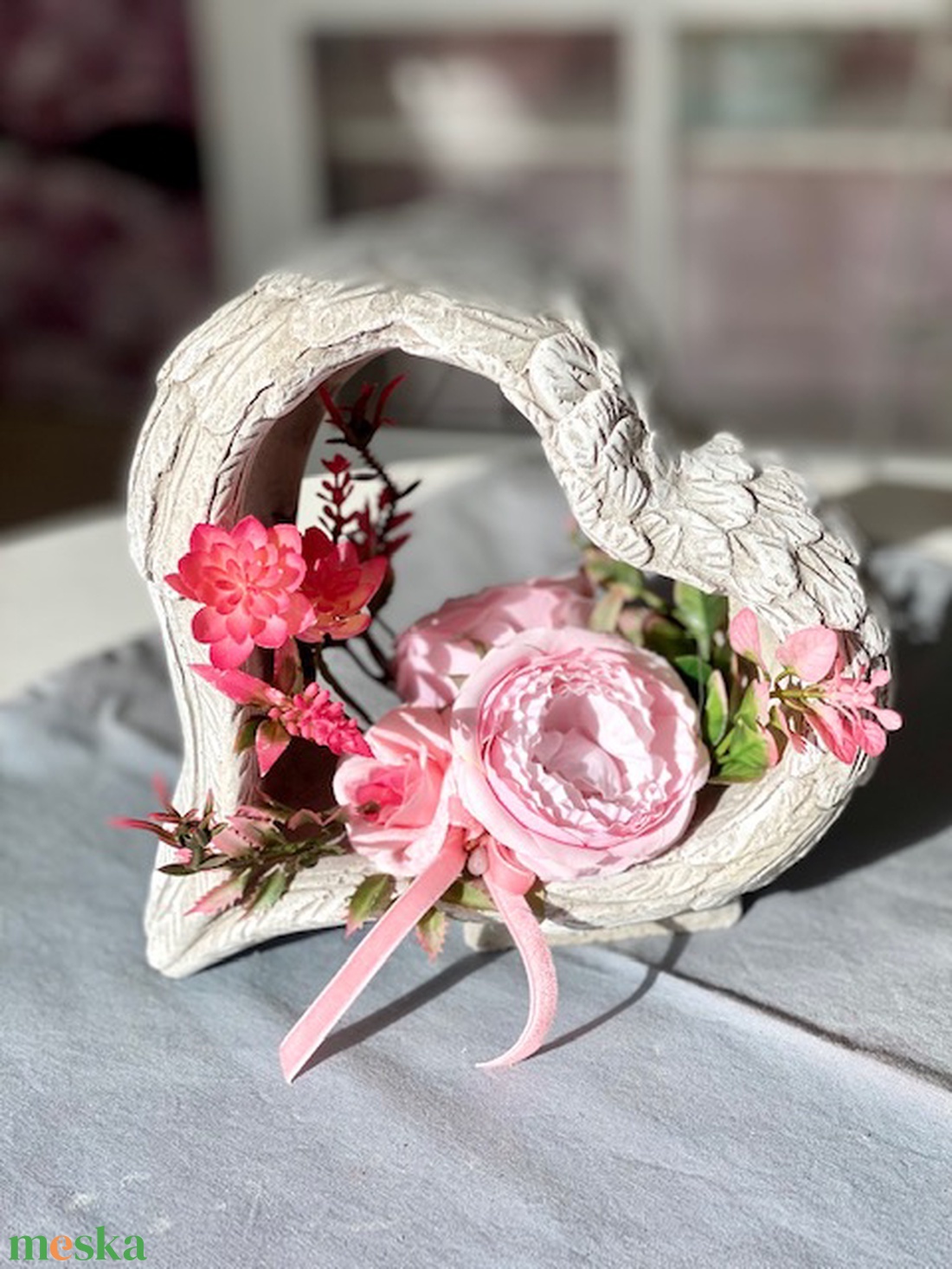 Álló szív mindenszenteki sírdísz - otthon & életmód - vallás - temetkezési tárgy - Meska.hu