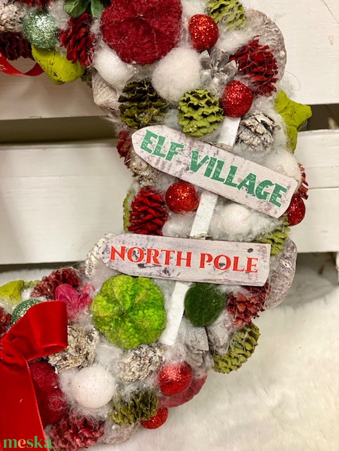 Elf manó karácsonyi ajtódísz  - karácsony - karácsonyi lakásdekoráció - karácsonyi ajtódíszek - Meska.hu