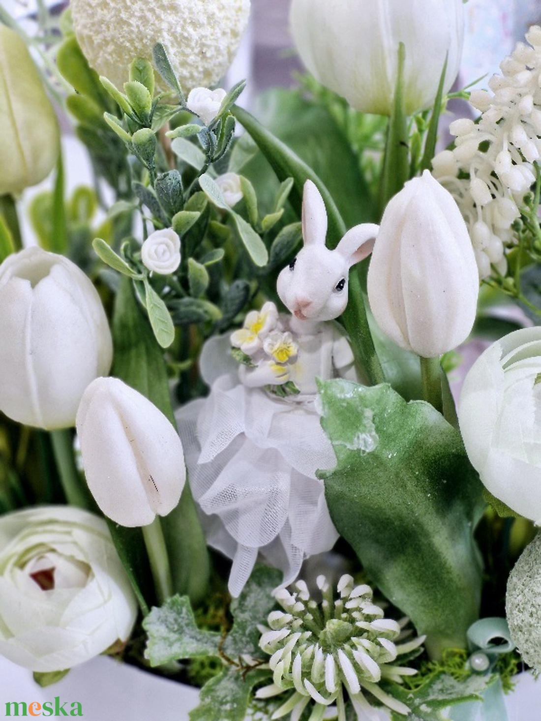 Fehér nyuszkós prémium tulipános tavaszi asztaldísz - otthon & életmód - dekoráció - asztal és polc dekoráció - asztaldísz - Meska.hu Fehér nyuszkós prémium tulipános tavaszi asztaldísz - otthon & életmód - dekoráció - asztal és polc dekoráció - asztaldísz - Meska.hu