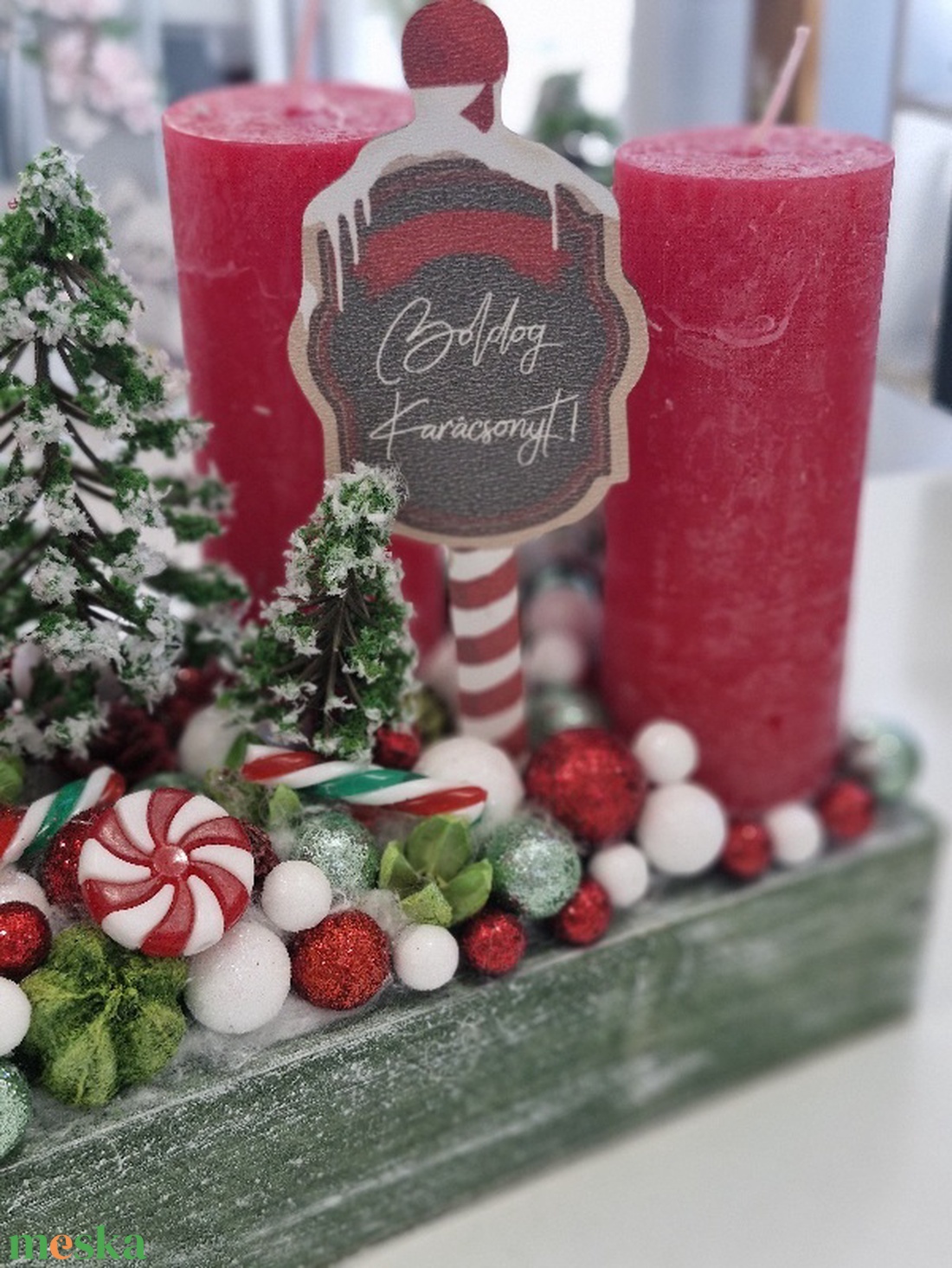 Grincs Boldog karit adventi asztaldísz - karácsony - adventi díszek - adventi asztaldísz - Meska.hu