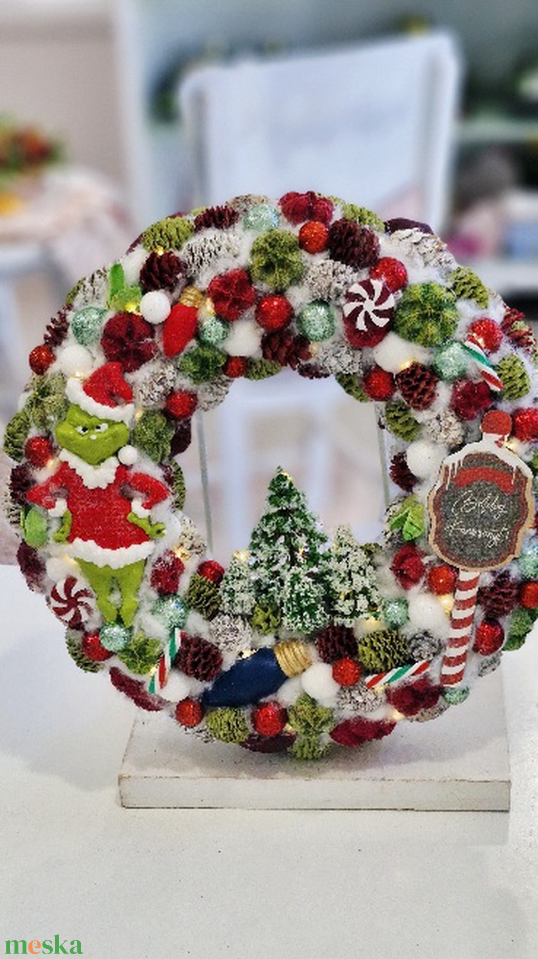 Grincs Boldog karit adventi asztaldísz - karácsony - adventi díszek - adventi asztaldísz - Meska.hu