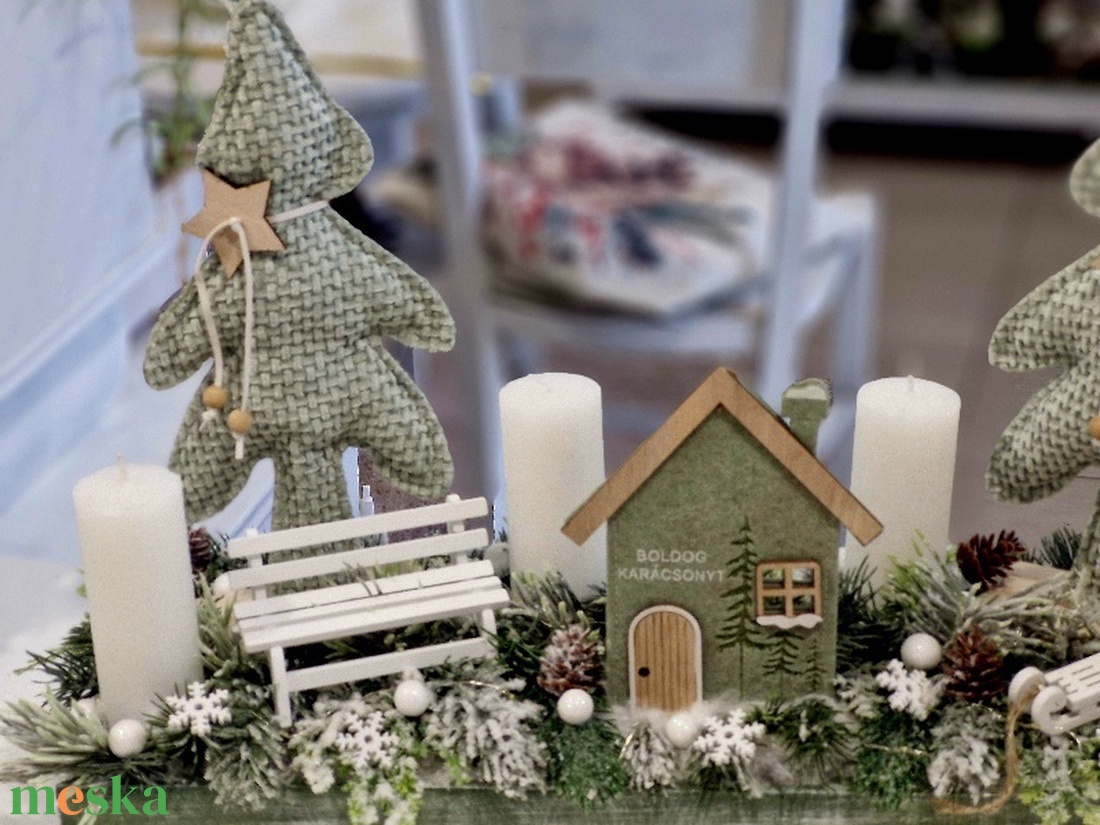 Téli erdő óriás adventi asztaldísz - karácsony - adventi díszek - adventi asztaldísz - Meska.hu