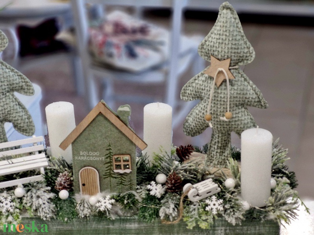 Téli erdő óriás adventi asztaldísz - karácsony - adventi díszek - adventi asztaldísz - Meska.hu