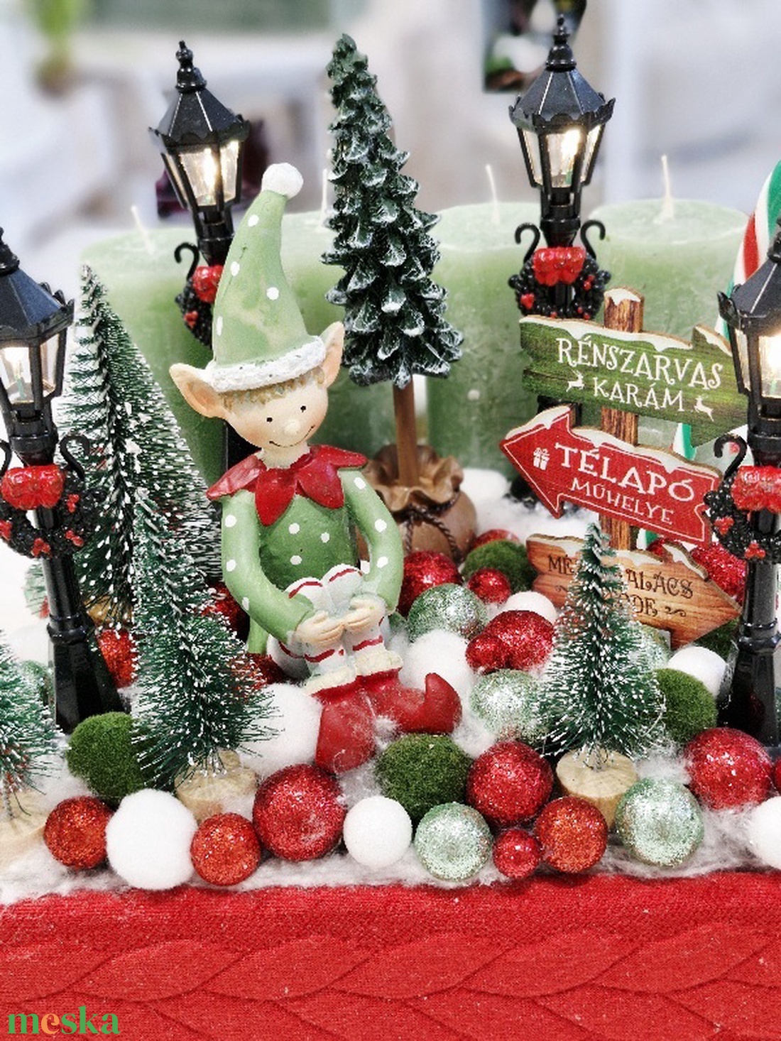 Manófiú adventi asztaldísz - karácsony - adventi díszek - adventi asztaldísz - Meska.hu