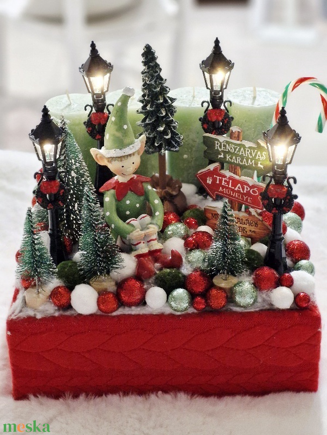 Manófiú adventi asztaldísz - karácsony - adventi díszek - adventi asztaldísz - Meska.hu