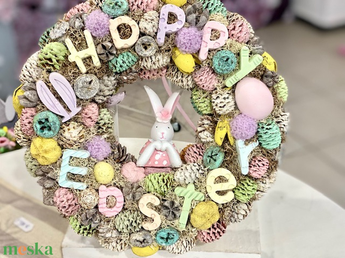 Happy Easter húsvéti ajtódísz  - ünnepi díszek, dekorációk - húsvéti díszek és dekorációk - húsvéti ajtódísz, kopogtató - Meska.hu