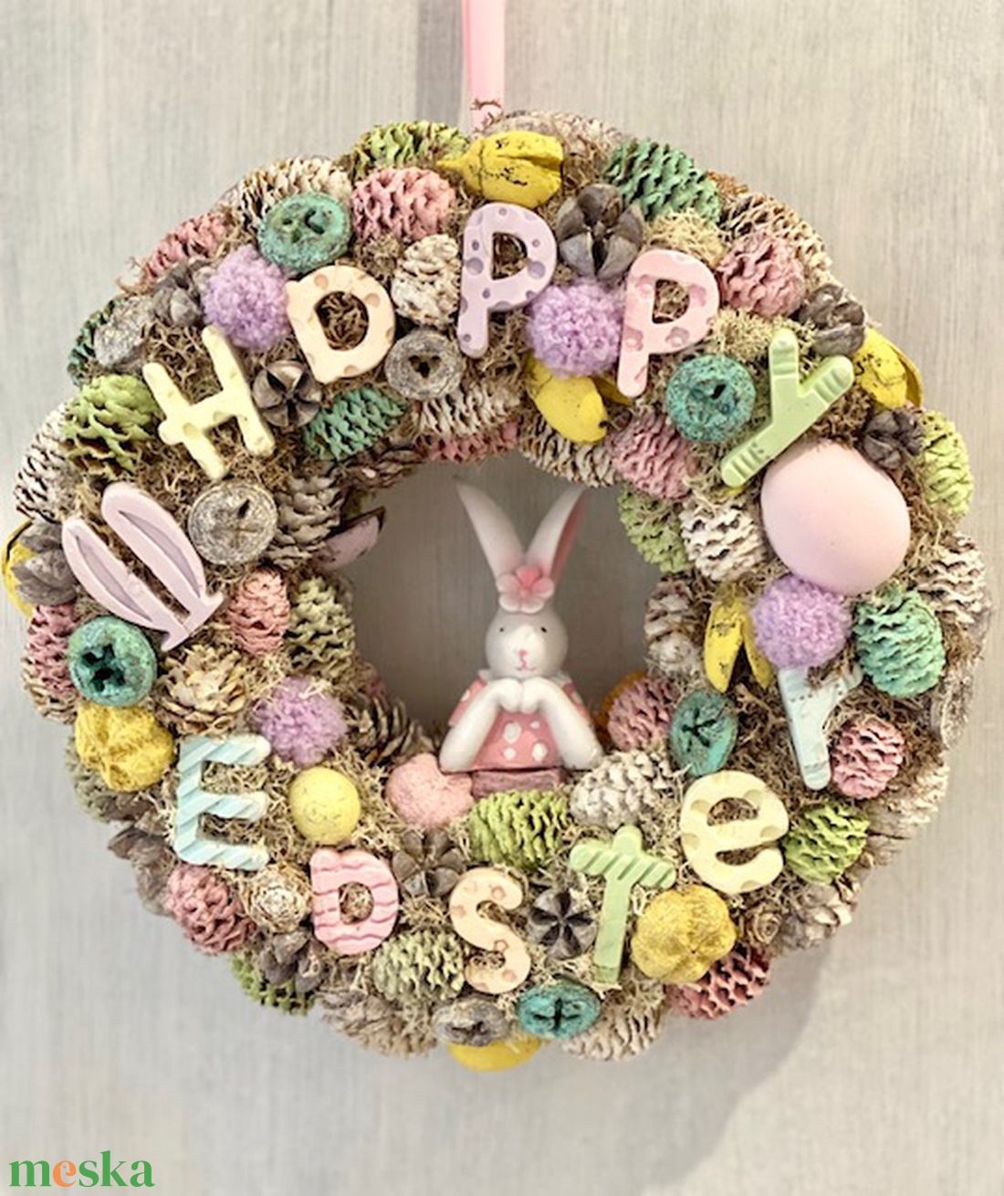 Happy Easter húsvéti ajtódísz  - ünnepi díszek, dekorációk - húsvéti díszek és dekorációk - húsvéti ajtódísz, kopogtató - Meska.hu