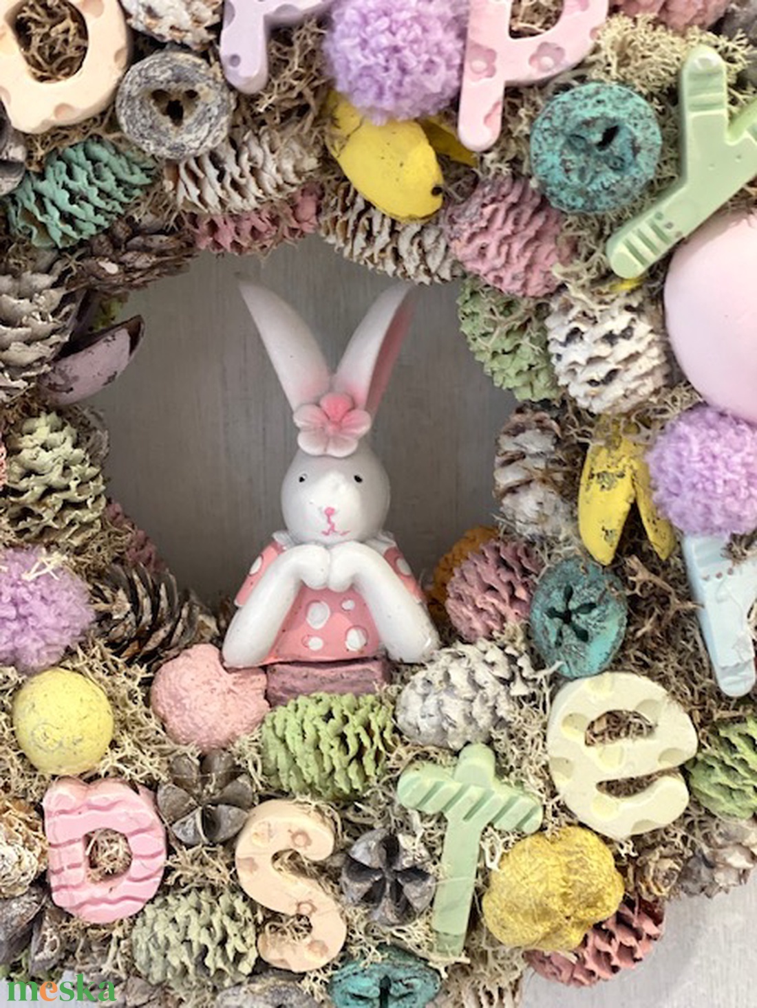 Happy Easter húsvéti ajtódísz  - ünnepi díszek, dekorációk - húsvéti díszek és dekorációk - húsvéti ajtódísz, kopogtató - Meska.hu