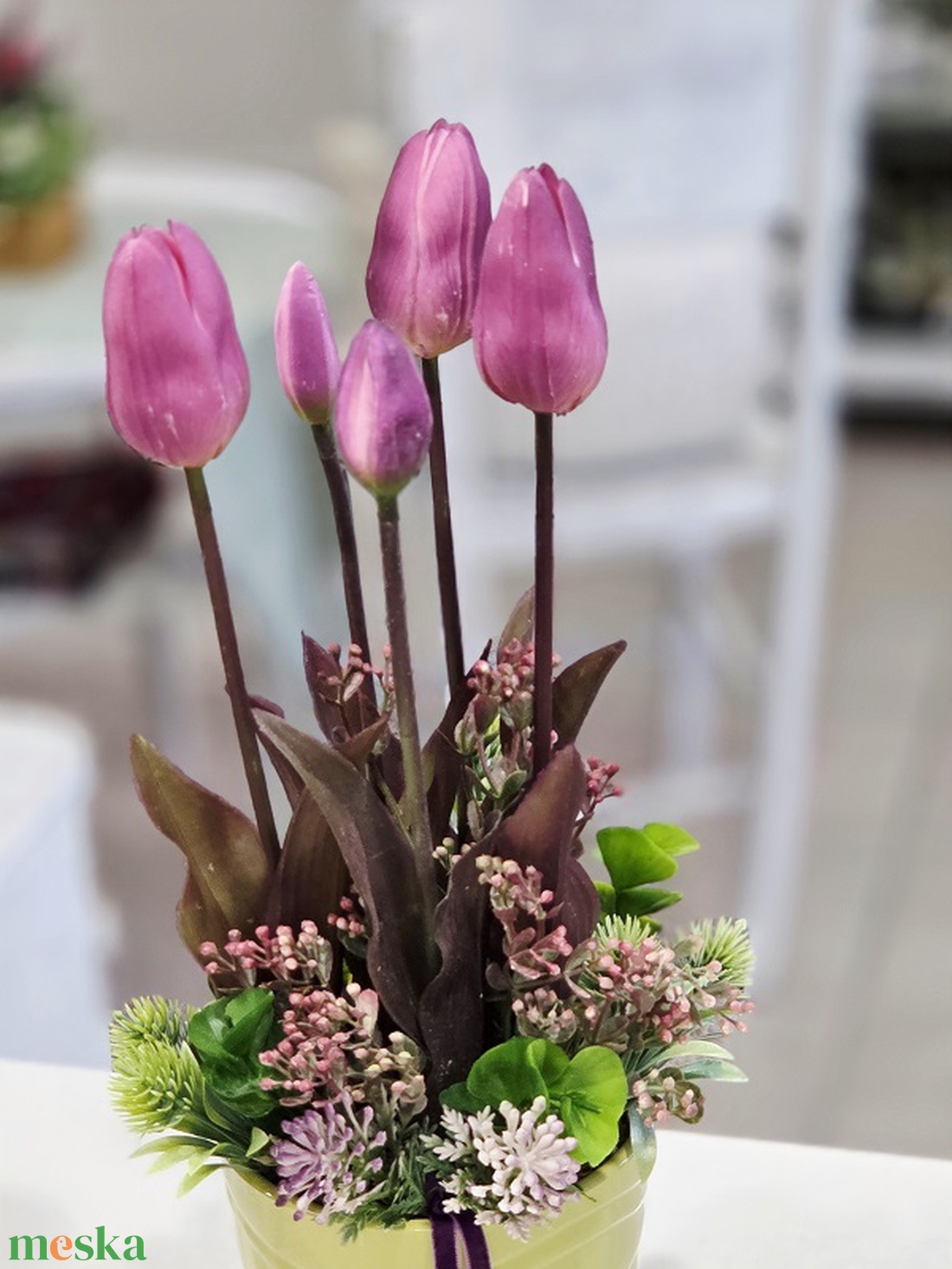 Különleges tulipános tavaszi asztaldísz  - otthon & életmód - dekoráció - asztal és polc dekoráció - asztaldísz - Meska.hu