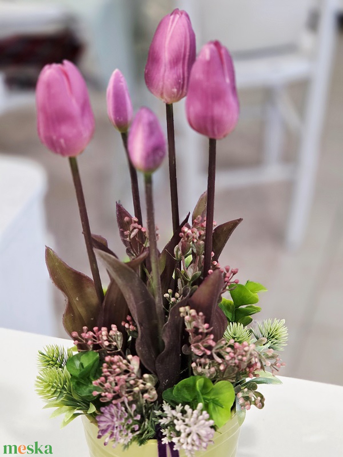 Különleges tulipános tavaszi asztaldísz  - otthon & életmód - dekoráció - asztal és polc dekoráció - asztaldísz - Meska.hu