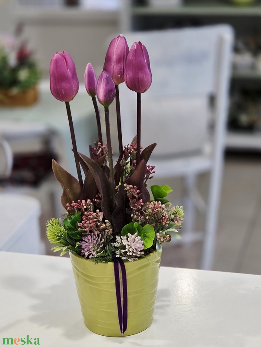 Különleges tulipános tavaszi asztaldísz  - otthon & életmód - dekoráció - asztal és polc dekoráció - asztaldísz - Meska.hu