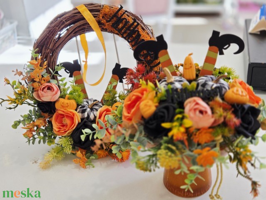 Bosziláb kehelyben halloweeni asztaldísz  - otthon & életmód - dekoráció - halloween - halloweeni asztaldísz - Meska.hu