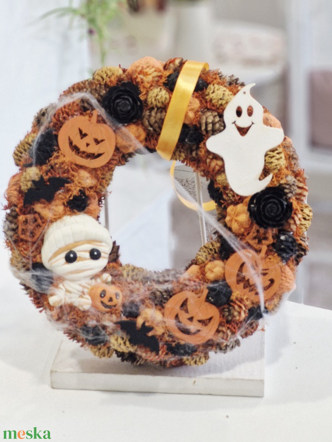 Múmia világítós halloweeni ajtódísz  - otthon & életmód - dekoráció - halloween - halloweeni ajtódíszek és ablakdíszek - Meska.hu