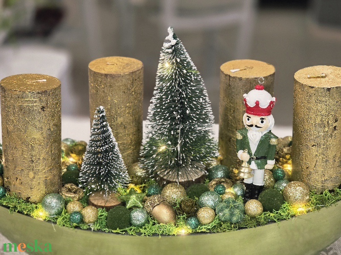 Zöld csónakos Diótörő adventi asztaldísz - karácsony - adventi díszek - adventi asztaldísz - Meska.hu