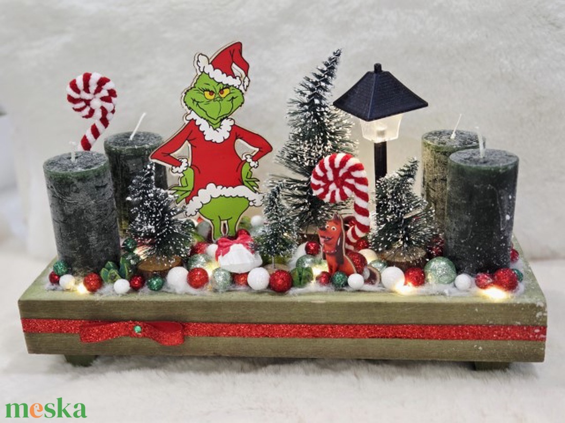 Grincs Talpas faláda adventi asztaldísz  - karácsony - adventi díszek - adventi koszorú - Meska.hu