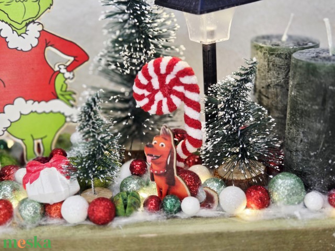 Grincs Talpas faláda adventi asztaldísz  - karácsony - adventi díszek - adventi koszorú - Meska.hu