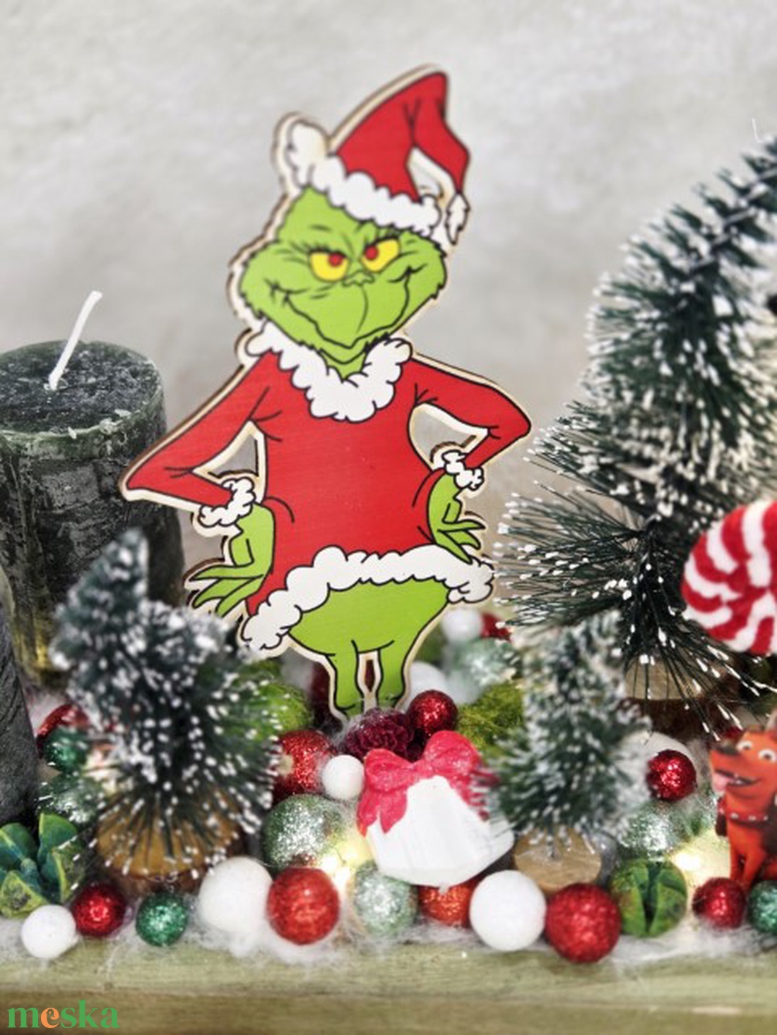 Grincs Talpas faláda adventi asztaldísz  - karácsony - adventi díszek - adventi koszorú - Meska.hu