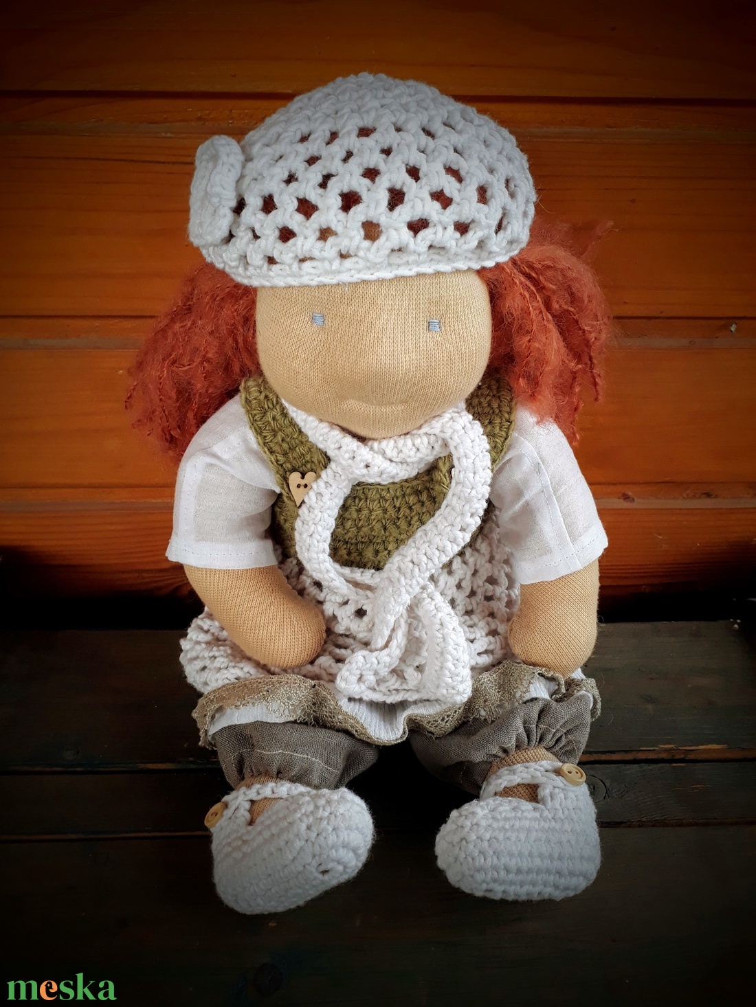 Waldorf baba - horgolt ruhácskákkal - játék & sport - baba & babaház - baba - Meska.hu