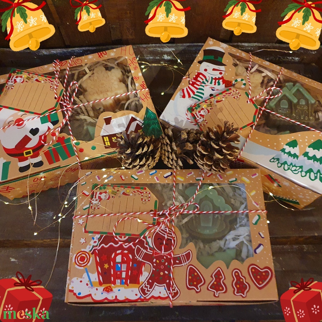 Kézműves szappanok karácsonyi díszdobozban - szépségápolás - szappan & fürdés - kézműves szappan - Meska.hu