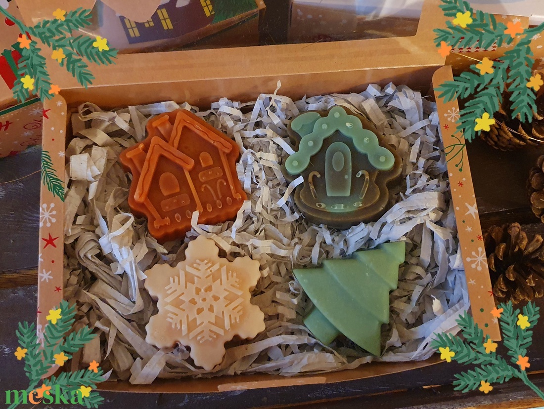 Kézműves szappanok karácsonyi díszdobozban - szépségápolás - szappan & fürdés - kézműves szappan - Meska.hu