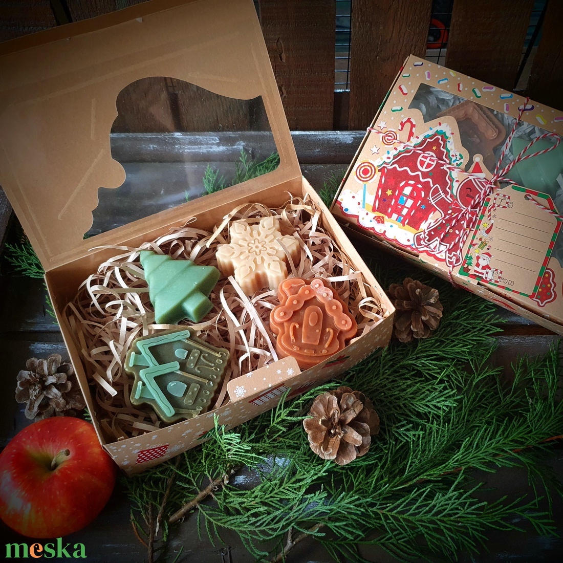 Kézműves szappanok karácsonyi díszdobozban - szépségápolás - szappan & fürdés - kézműves szappan - Meska.hu