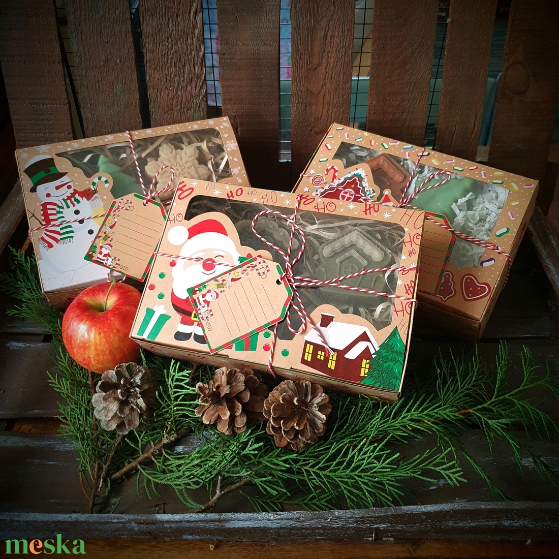 Kézműves szappanok karácsonyi díszdobozban - szépségápolás - szappan & fürdés - kézműves szappan - Meska.hu