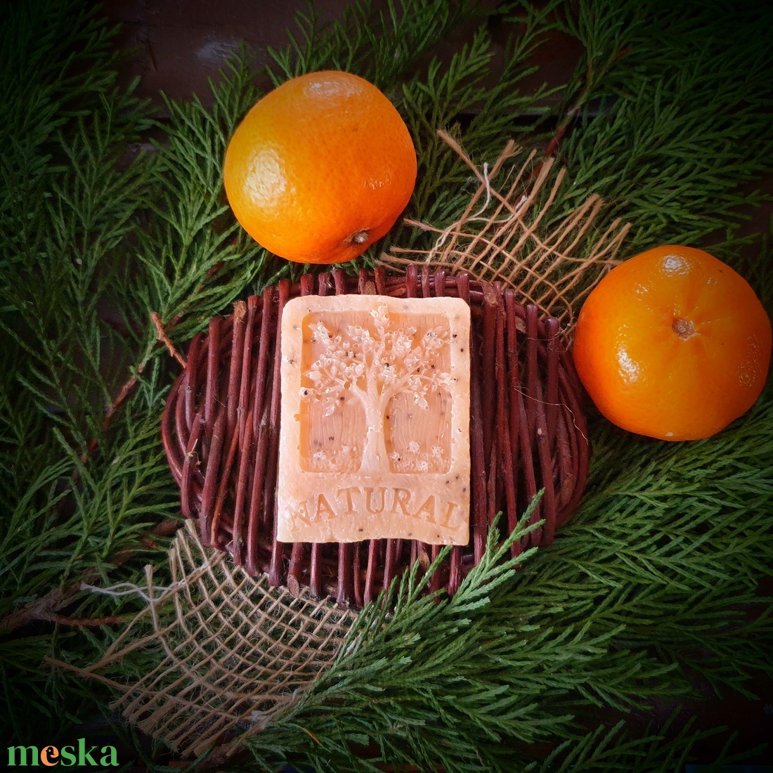 Mandarinos-mákos szappan sheavajjal - szépségápolás - szappan & fürdés - kézműves szappan - Meska.hu