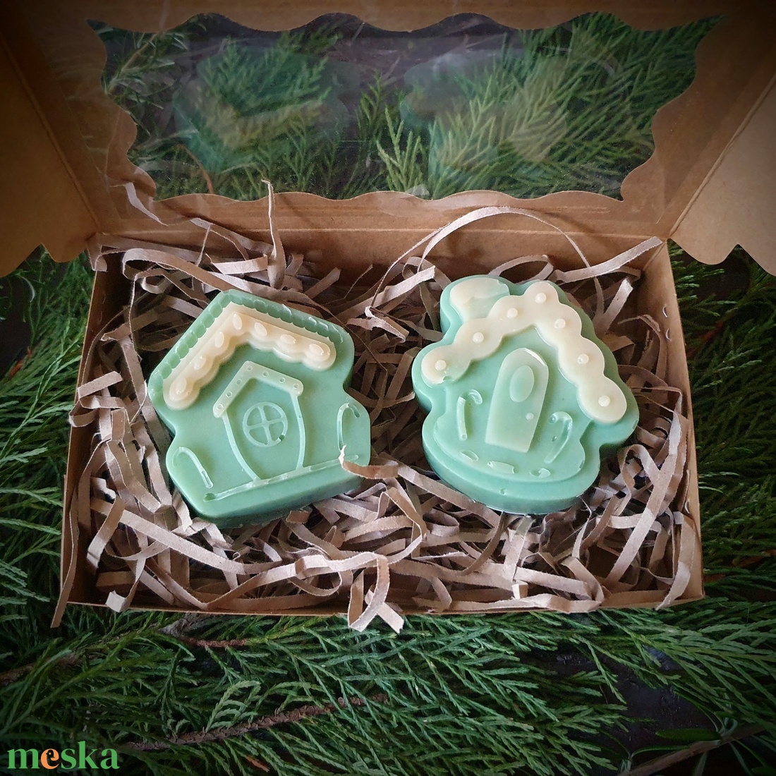 Karácsonyi kézműves szappanok díszdobozban - szépségápolás - szappan & fürdés - kézműves szappan - Meska.hu