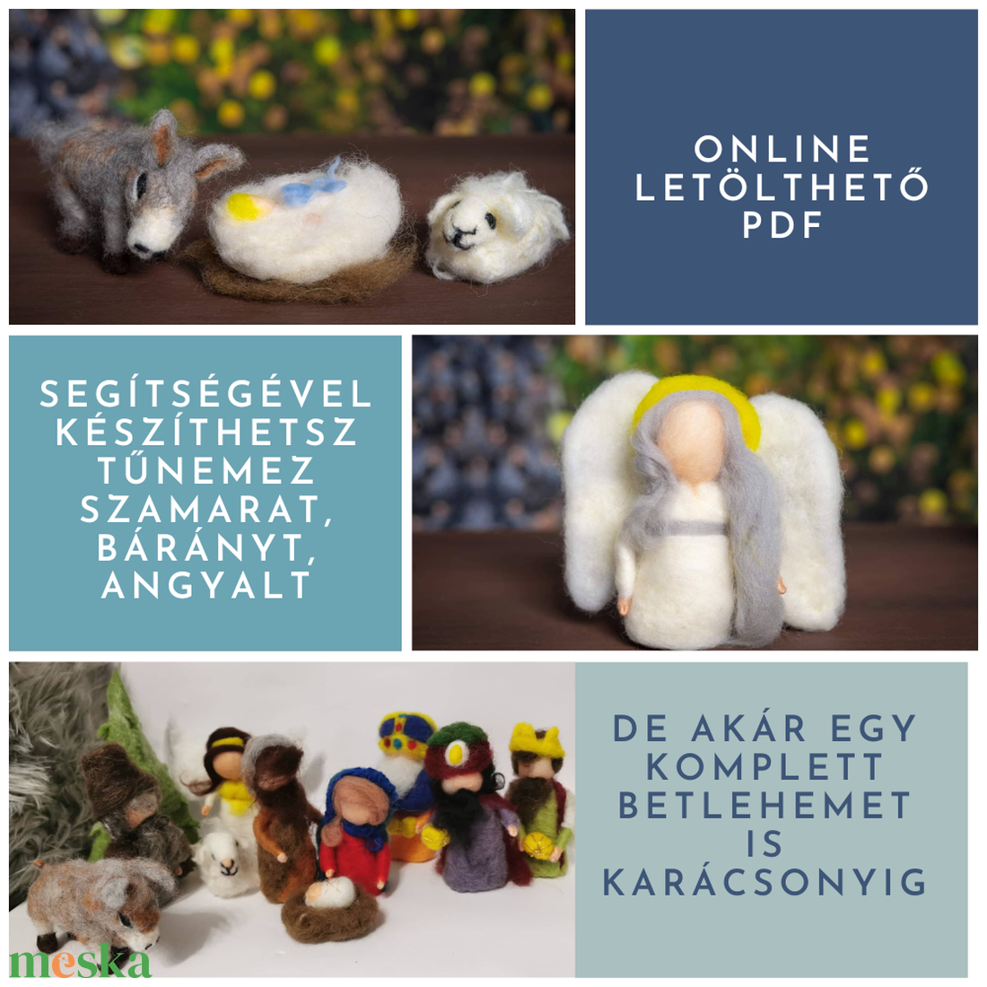 PDF Tűnemez szamár, bárány, angyal figurák-Betlehem online PDF - diy (csináld magad) - szabásminta, útmutató - Meska.hu PDF Tűnemez szamár, bárány, angyal figurák-Betlehem online PDF - diy (csináld magad) - szabásminta, útmutató - Meska.hu