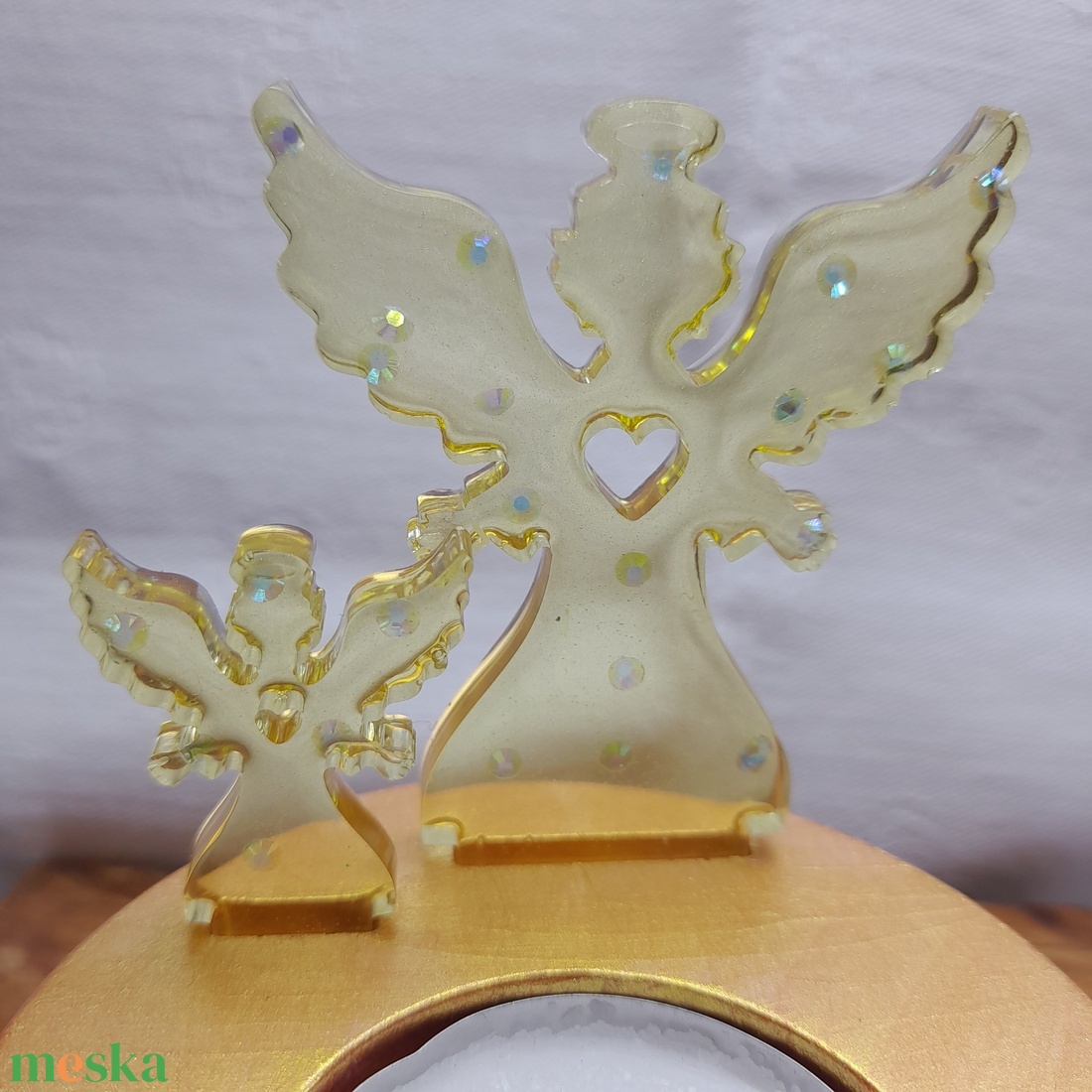 Angyal mécsestartó - karácsony - adventi díszek - adventi asztaldísz - Meska.hu